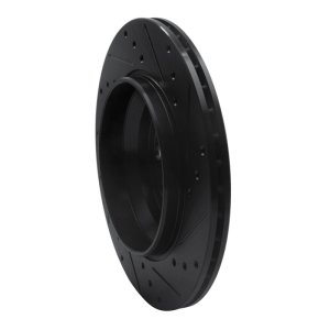 Volvo XC90 Brake Rotor (1) - Rear Left - R1 Concepts - Drilled & Slotted - Black - `03-`14